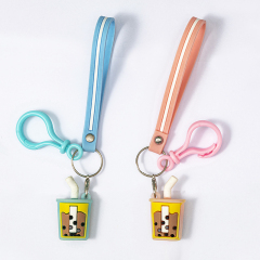 Custom pvc Keychain, Personalized Milk Tea Keychain, Interesting Keychain,free design, first custom keychain mold fee reduced by half