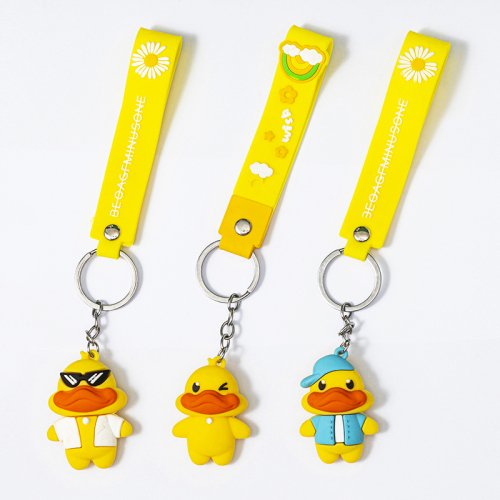 Customized pvc Keychain, Personalized Keychain, Little Yellow Duck Keychain, free design, first custom keychain mold fee reduced by half