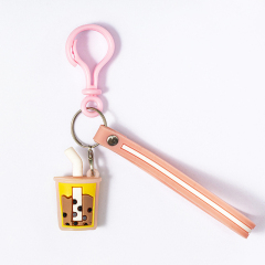Custom pvc Keychain, Personalized Milk Tea Keychain, Interesting Keychain,free design, first custom keychain mold fee reduced by half