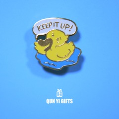 Cute cartoon yellow duck pin,free design, mold cost reduced by half