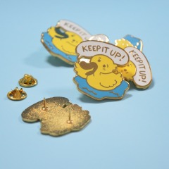 Cute cartoon yellow duck pin,free design, mold cost reduced by half
