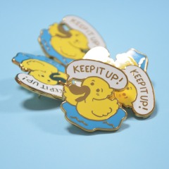 Cute cartoon yellow duck pin,free design, mold cost reduced by half