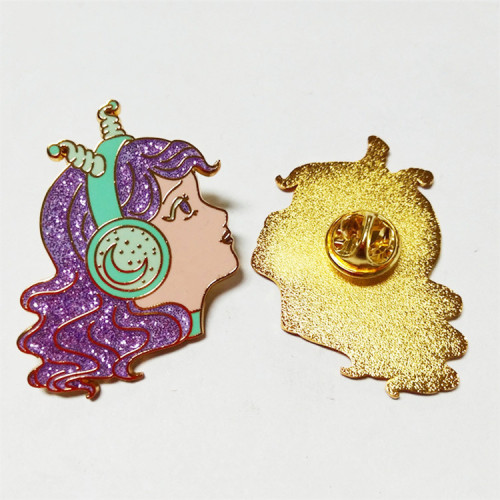 Glitter Pins, custom pins can add flash powder for free