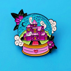 Glitter Pins, custom pins can add flash powder for free