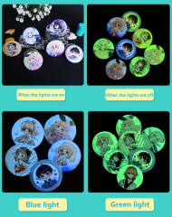 Glow pins, custom produced pins in a variety of sizes and shapes，the minimum order quantity is one