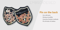 Embroidered pins, free design custom embroidery pin, order proofing free, extra gift sample