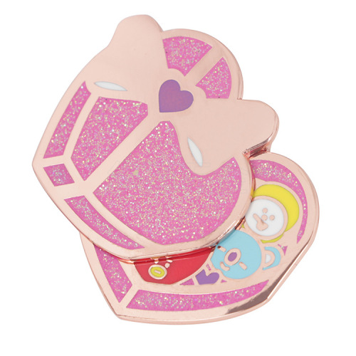 Glitter Pins, custom produced pins in a variety of sizes and shapes，free design