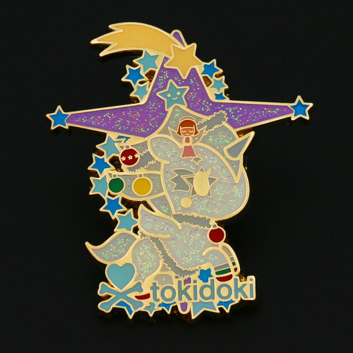 Glitter Pins, custom pins can add flash powder for free