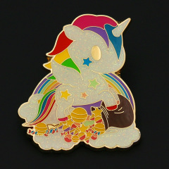 Glitter Pins, custom pins can add flash powder for free