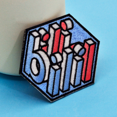 Embroidered pins, custom produced pins in a variety of sizes and shapes,free design