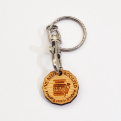 Wooden keychain, custom keychain can be given several extra free samples
