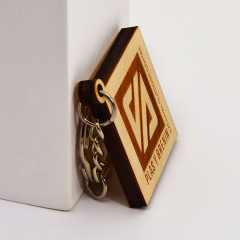 Wooden keychain, free design and print logo, the minimum order quantity is one piece