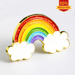Gold pins design, Glitter pins manufacture，The badge with glitter,first order mold cost reduced by half, free design