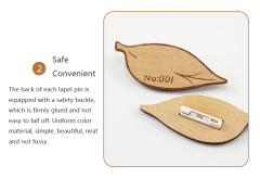 Wood pins, custom wood pins can be given as a few extra samples