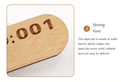 Wood pins, custom wood pins can be given as a few extra samples