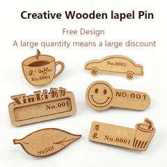 Wood pins, custom wood pins can be given as a few extra samples