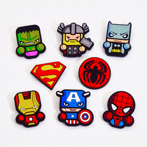 Superhero pvc pins, custom pins available for free samples