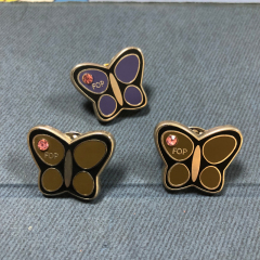 Cartoon hard enamel butterfly pin custom, free sample