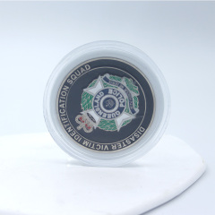 Soft enamel challenge coins with clear case