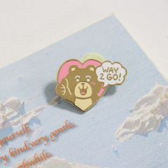Love bear pins, valentine pins, cute pins with hard enamel and butterfly hat