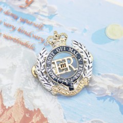 Soft enamel double plated badges with screw backing