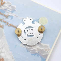 Soft enamel double plated badges with screw backing
