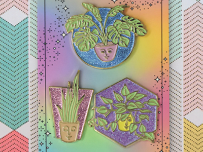 Yes to Glitter Enamel Pins