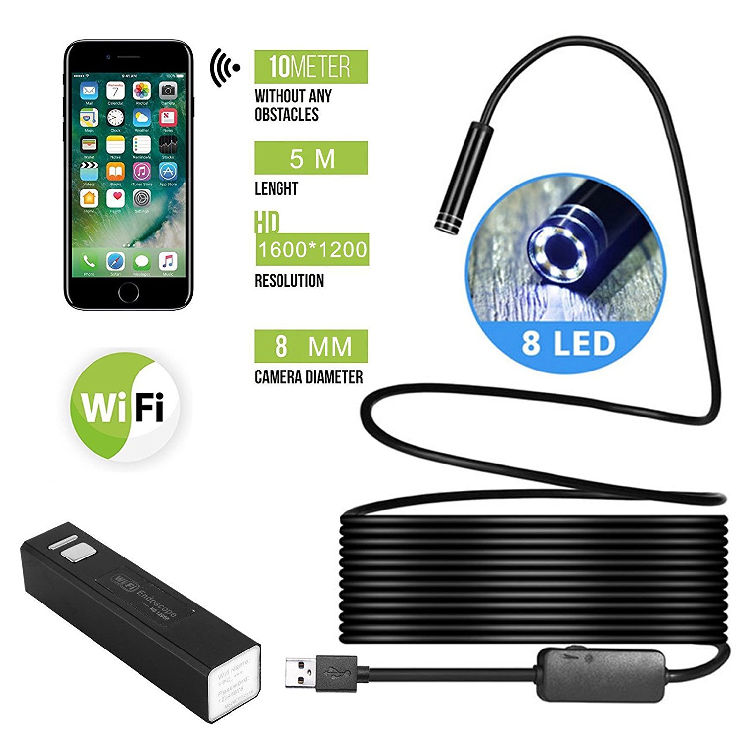 F150 Wifi Endoscope Camera Specs