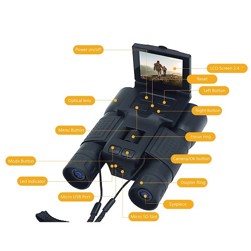 digital camera binoculars,bird watching binoculars with built in 1080p camera