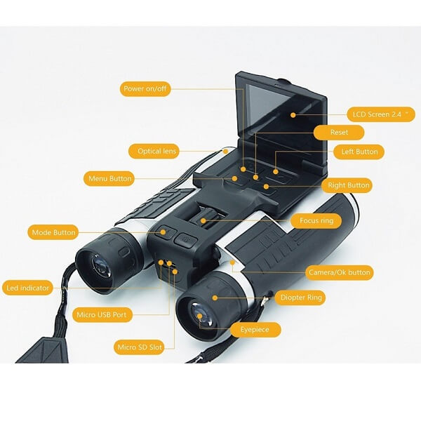 12x32 digital video recording binoculars wtih camera and night vision binocular video camera