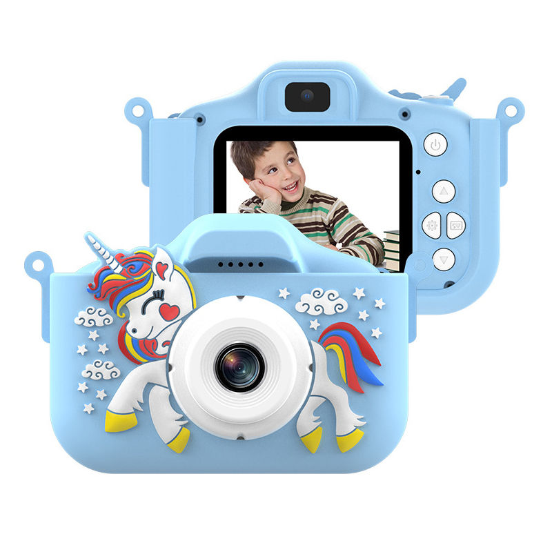 Unicorn Kids Camera Toddler Toys 2.0 inch Screen HD 48 Megapixels Dual Lens Selfie Children Video Digital Camera