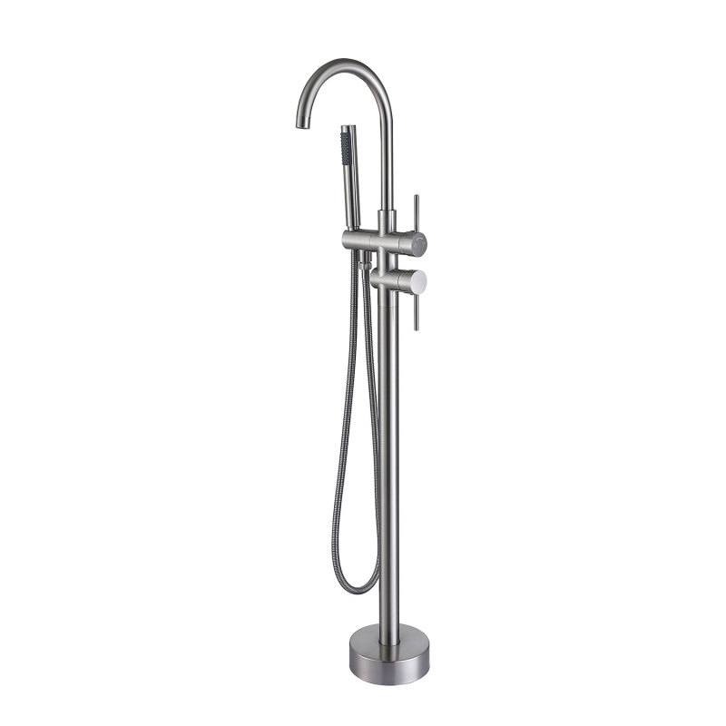 FF212 / FF212BN / FF212MB  Freestanding Floor Mounted Bath Tub Filler Faucets with Hand Held Shower Head  with Pressure Balance