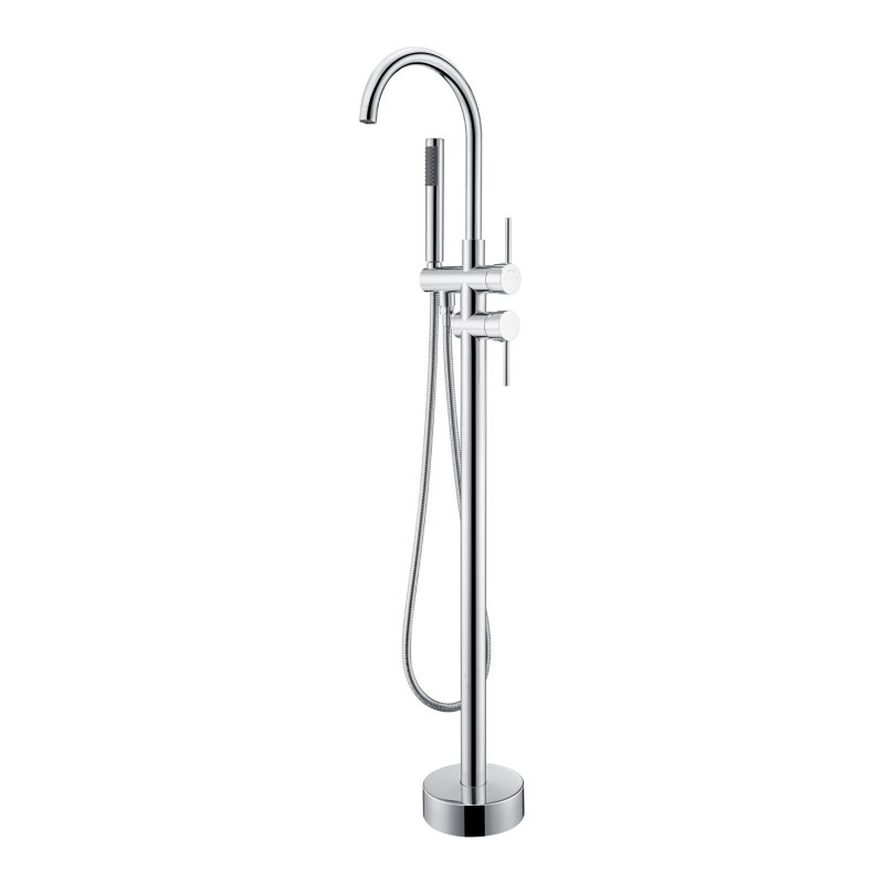 FF212/FF212BN/FF212MB Freestanding Floor Mounted Bath Tub Filler Faucets with Hand Held Shower Head  with Pressure Balance
