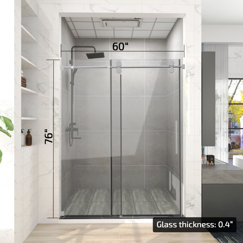 HHKSGS04 Single Sliding Frameless Shower Door/Enclosure