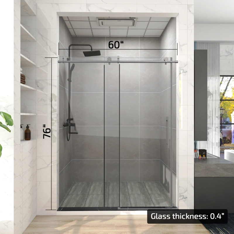 HHKSGS09 Single Sliding Frameless Shower Door/Enclosure