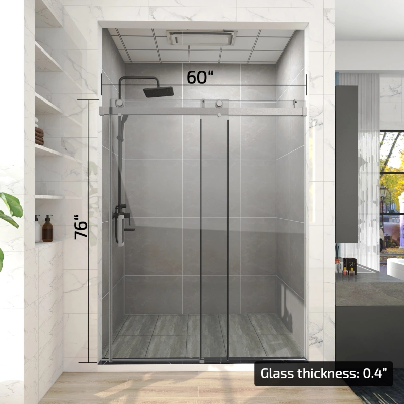 HHKSGS08 Single Sliding Frameless Shower Door/Enclosure