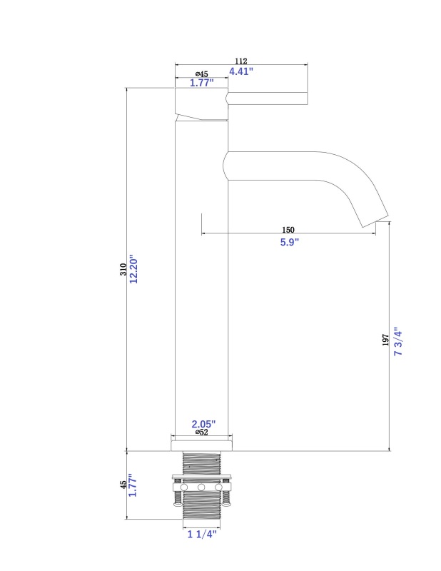 F40119H/F40119HBN/F40119HMB  Single Hole Single-Handle Bathroom Faucet