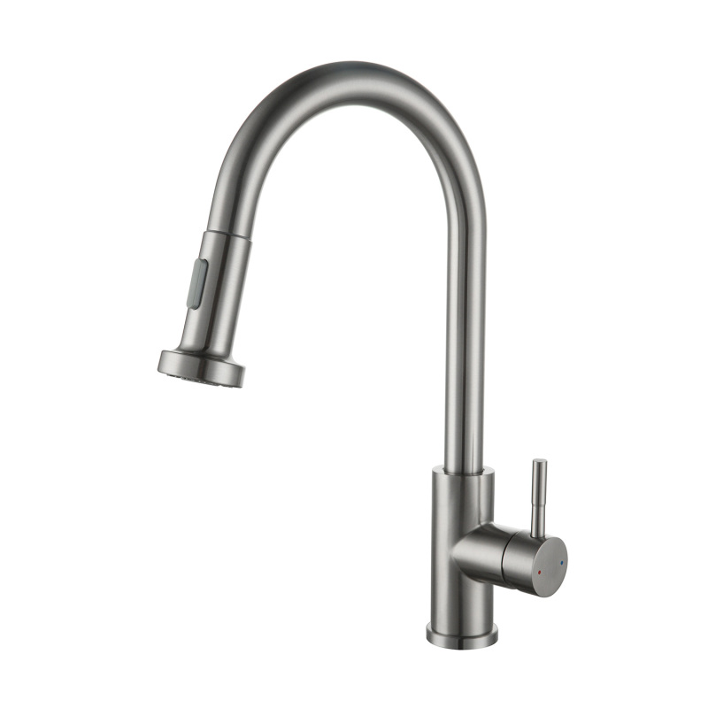 F80026 /F80026BN/F80026MB Single-Handle Pull Down  Sprayer Kitchen Faucet with CUPC Certification in Stainless Steel