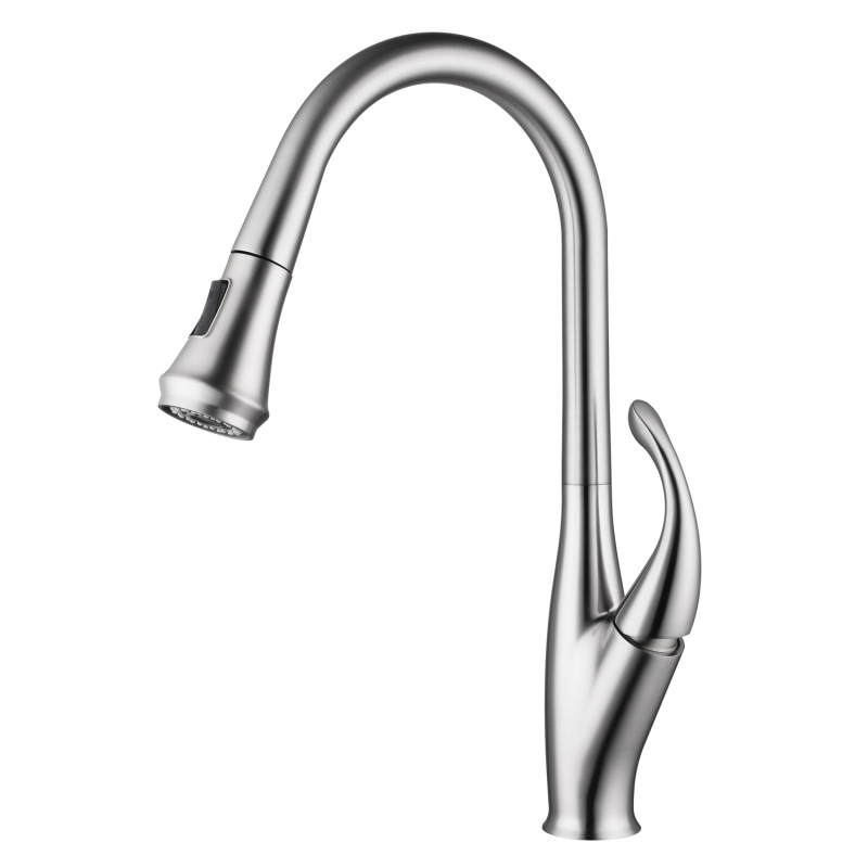 F80075/F80075BN Single-Handle Pull Down  Sprayer Kitchen Faucet with CUPC Certification in Stainless Steel