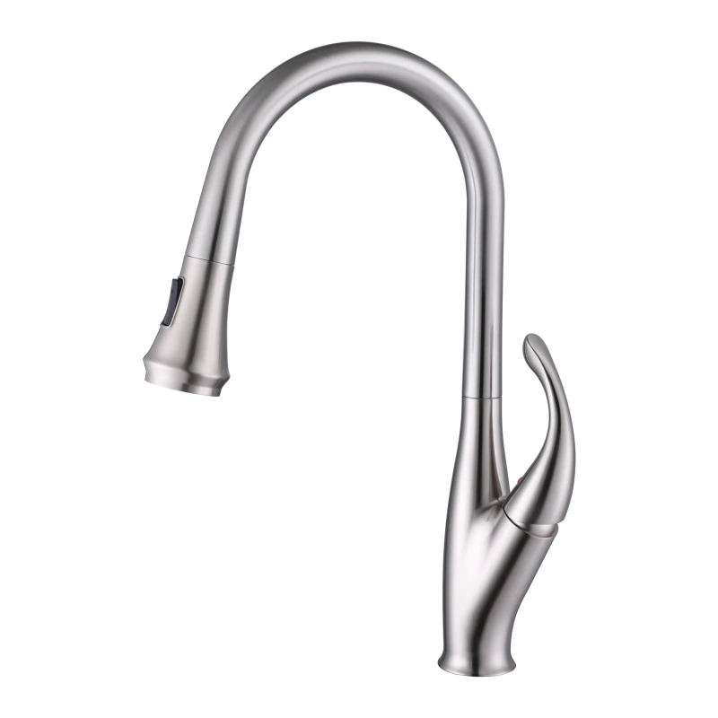 F80075/F80075BN Single-Handle Pull Down  Sprayer Kitchen Faucet with CUPC Certification in Stainless Steel