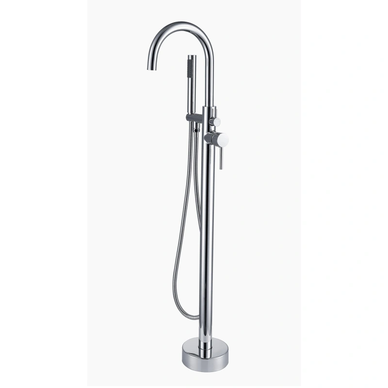 FF017/FF017BB/FF017BN/FF017MB/FF017ORB/FF017VB  Freestanding Floor Mounted Bath Tub Filler Faucets with Hand Held Shower Head