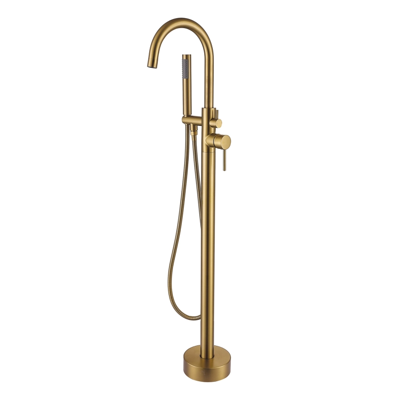 FF017/FF017BB/FF017BN/FF017MB/FF017ORB/FF017VB  Freestanding Floor Mounted Bath Tub Filler Faucets with Hand Held Shower Head