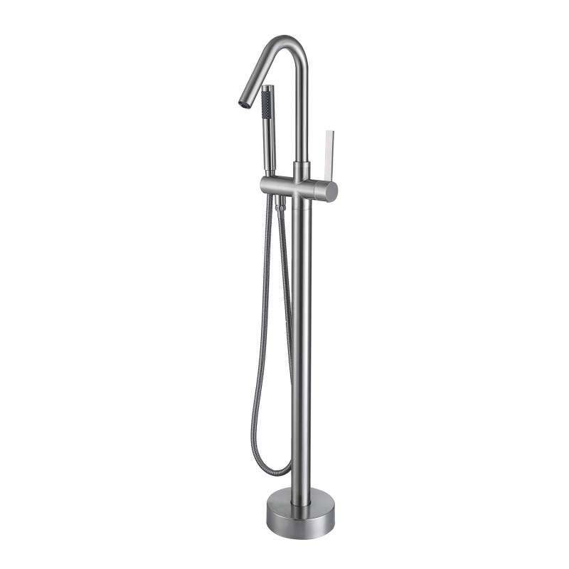 FF034/FF034BB/FF034BN/FF034MB/FF034ORB/FF034VB High Arch Chrome Single Handle Bathtub Filter with Handheld Shower Freestading Faucet