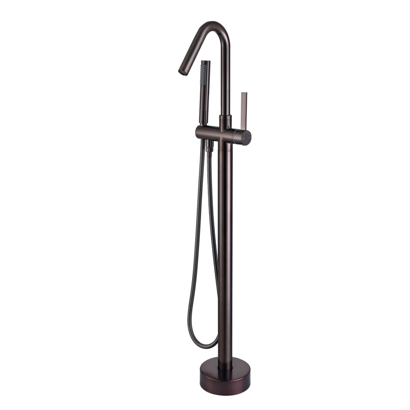 FF034/FF034BB/FF034BN/FF034MB/FF034ORB/FF034VB High Arch Chrome Single Handle Bathtub Filter with Handheld Shower Freestading Faucet