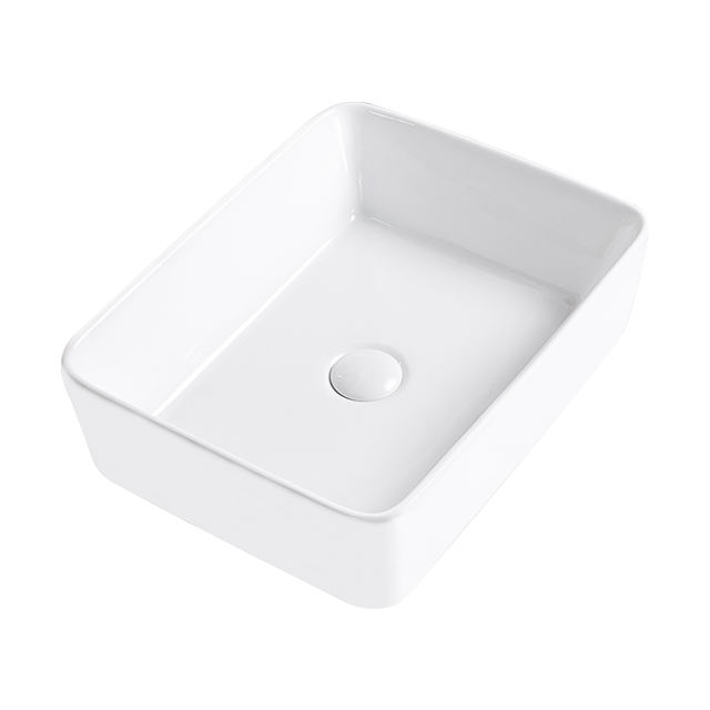 AB19155 19 in. Topmount Bathroom Sink Basin in White Ceramic
