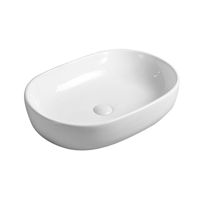 AB24166 23.63 in. Topmount Bathroom Sink Basin in White Ceramic