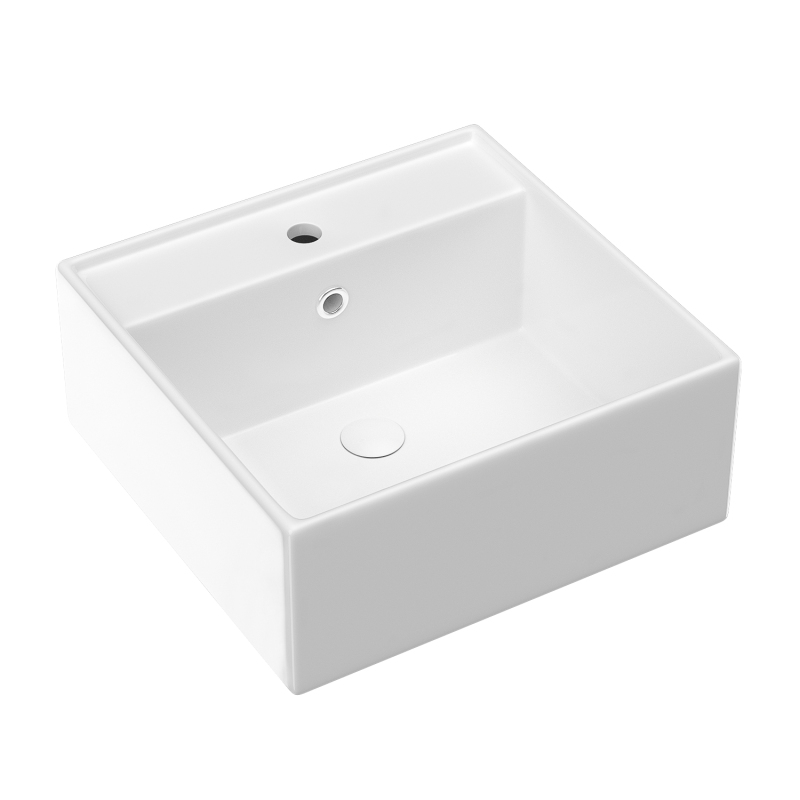 AB16166 15.75 in. Topmount Bathroom Sink Basin in White Ceramic