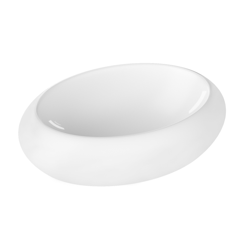 AB19136 19.38 in. Topmount Bathroom Sink Basin in White Ceramic