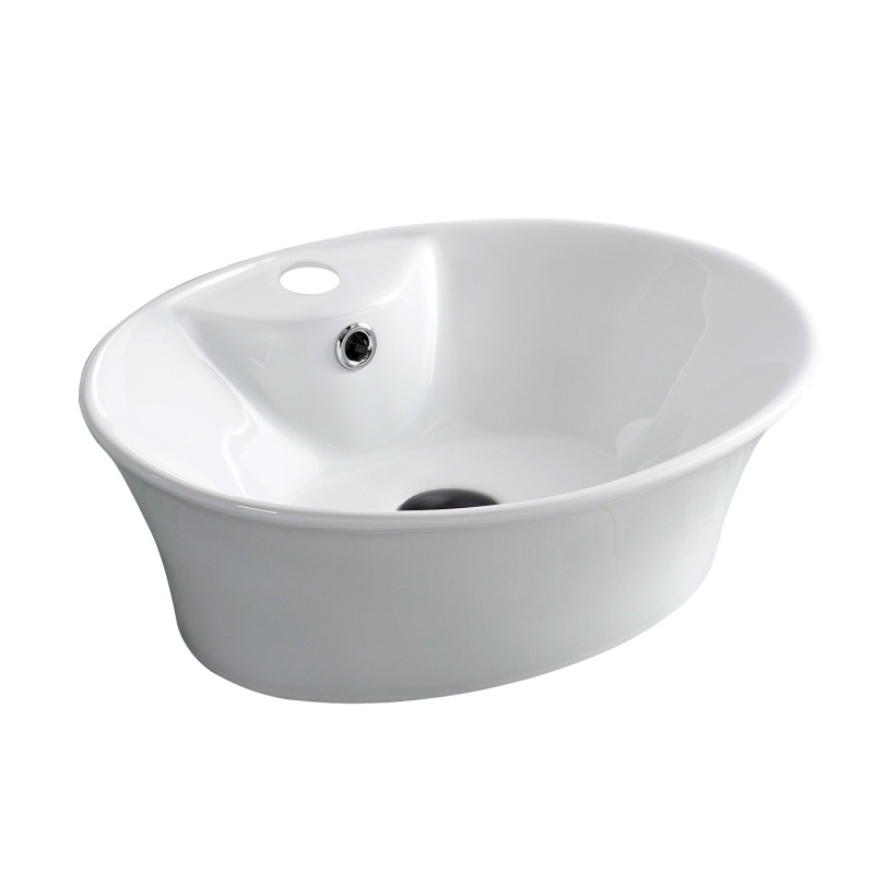 AB1815F1 18.5 in. Topmount Bathroom Sink Basin in White Ceramic