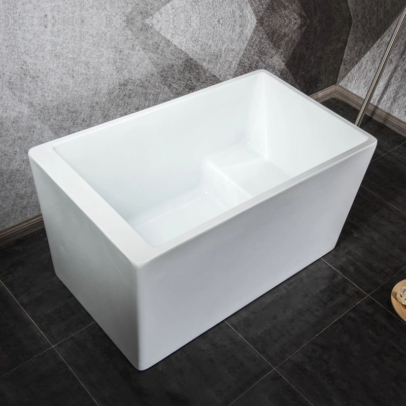 BT2033-47 Freestanding 47 in. Contemporary Design Acrylic Flatbottom  Soaking Tub  Bathtub in White